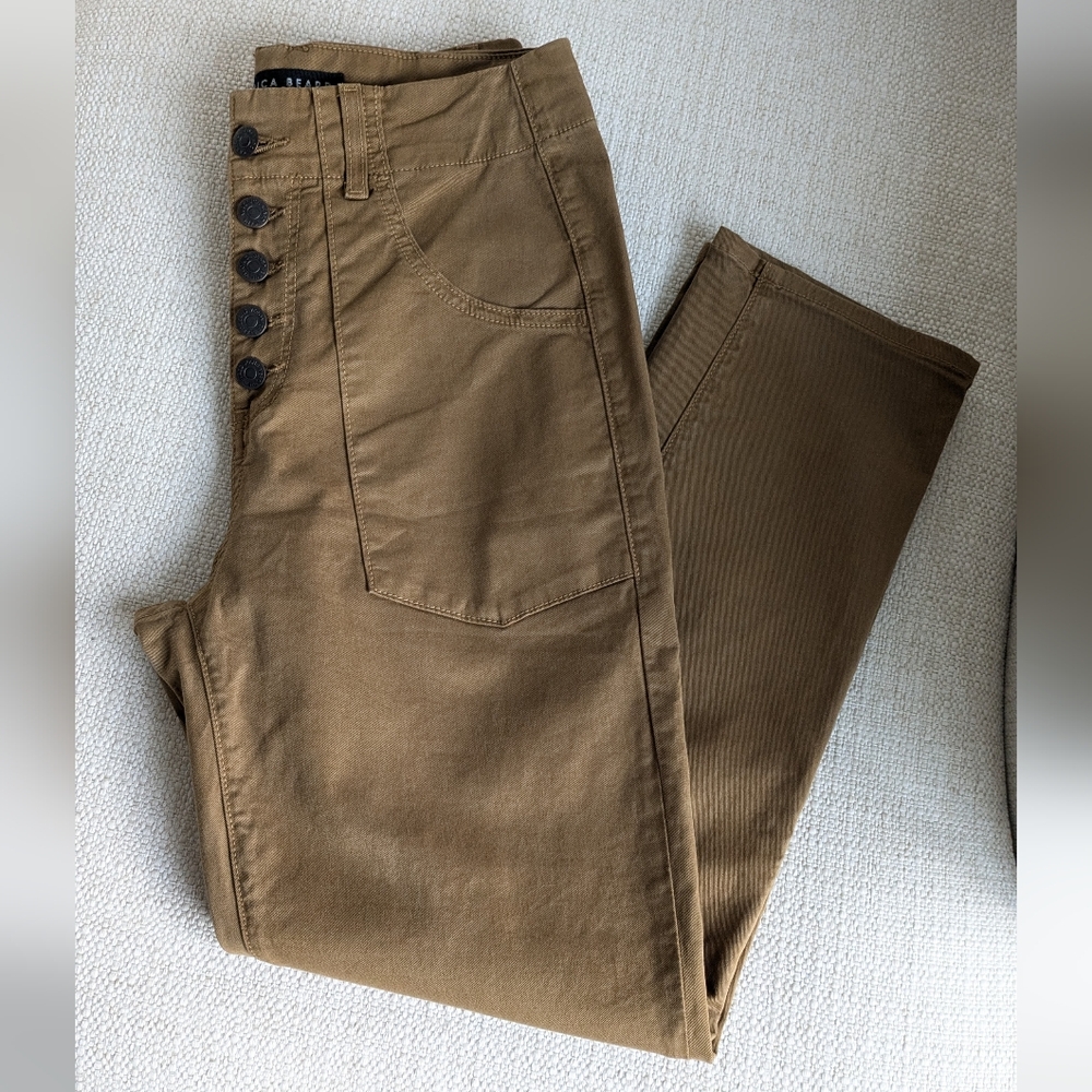 Veronica Beard Arya Straight High-Rise Jean Ochre